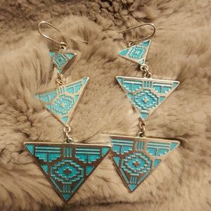 Turquoise Colored Dangle Earrings